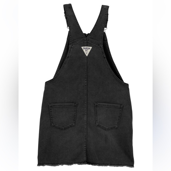 OshKosh | Denim Jumper Dress | Overall Dress | Faded Black Wash | Girls Size 8 - Picture 2 of 11